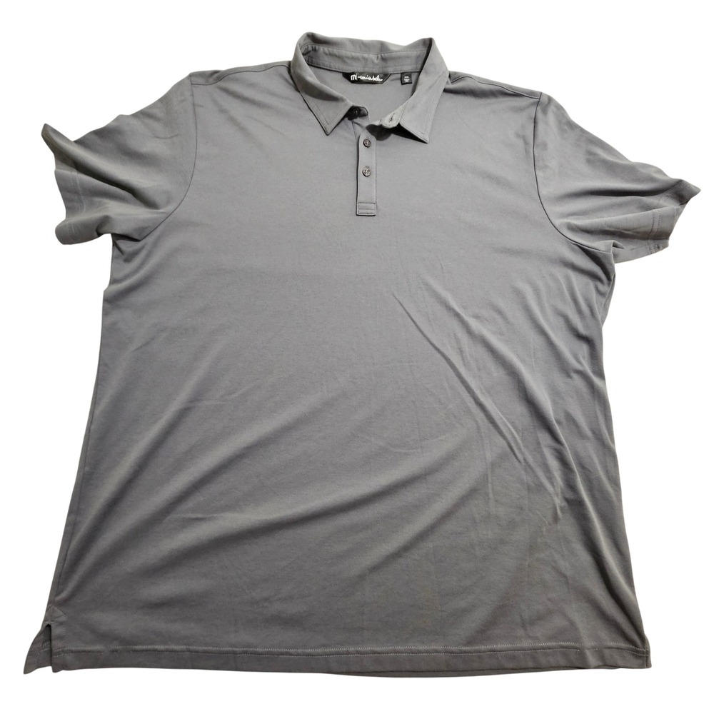 TravisMathew Polo Shirt‎ Mens XXXL Grey Short Sleeve Pima Cotton Blend TM1MU411